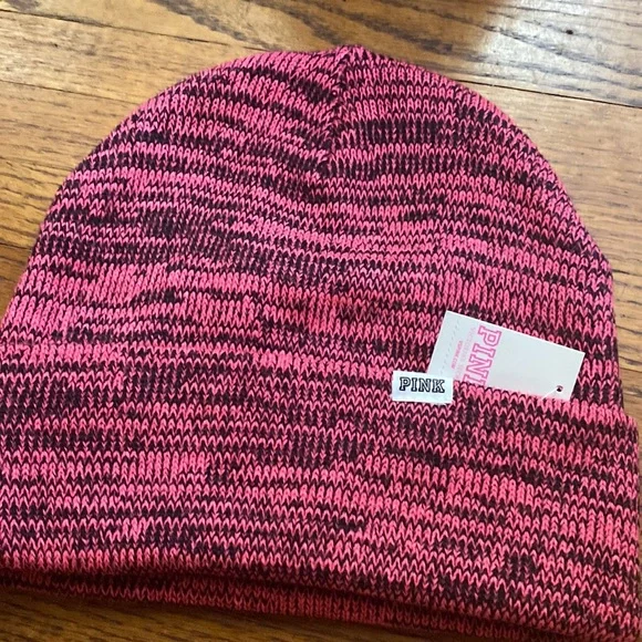 NWT PINK VS Beanie VICTORIAS SECRET PINK BEANIE HAT KNIT WINTER POMPOM VICTORIA  main image 4